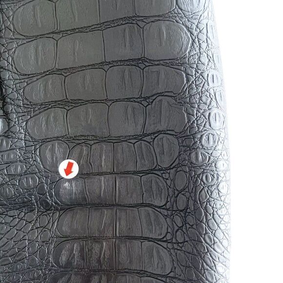 H&M Mini Skirt Faux Leather Animal Print Black Front Zip Women's 8 - Picture 7 of 8